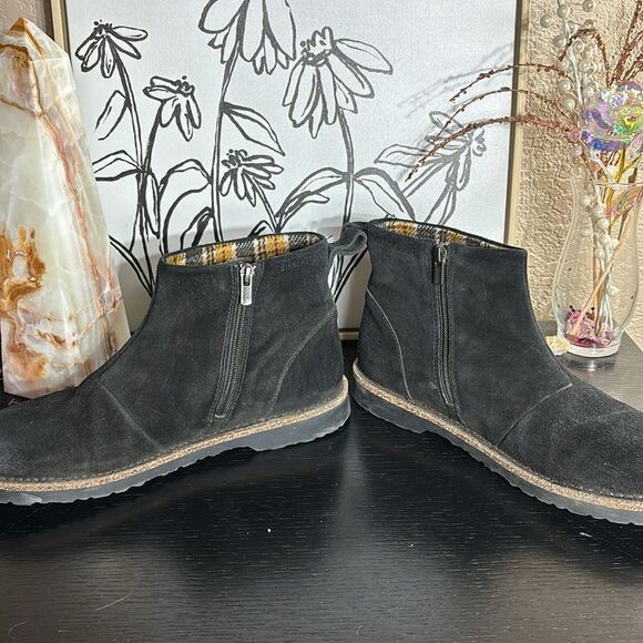 Birkenstock women’s melrose boots black suede 41L side zipper - Picture 5 of 8